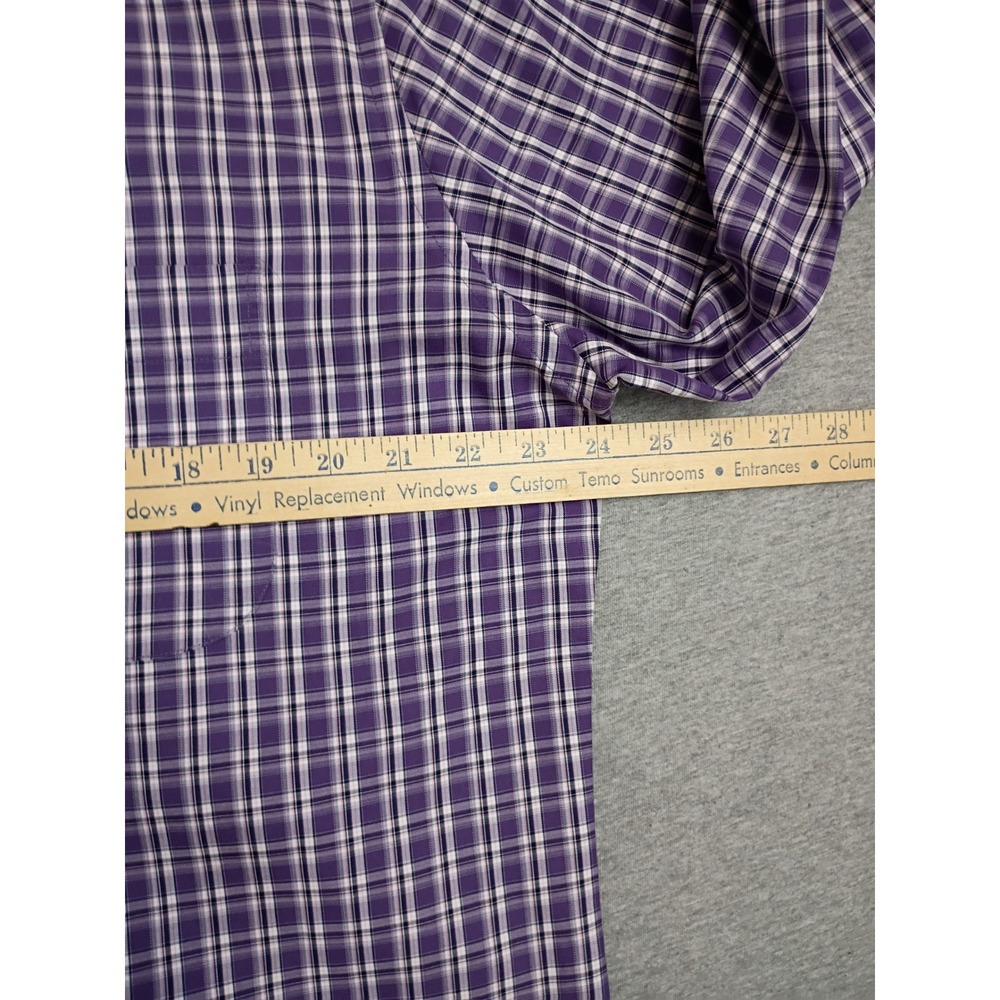 Peter Millar Mens Purple White Plaid Cotton Button Down Shirt Large MF16W37CBL - Picture 10 of 10